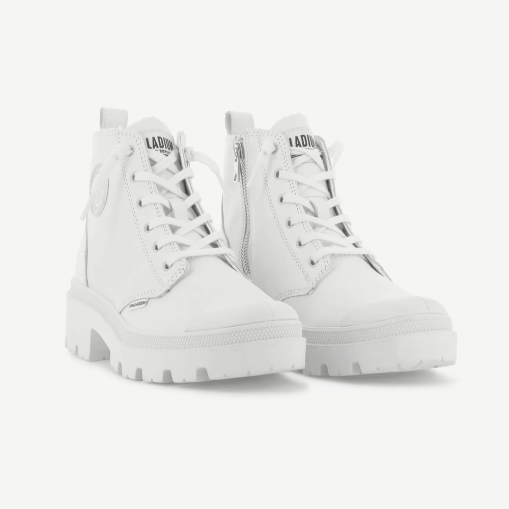 NWT Palladium Pallabase Leather Boots – White – Women’s 7M – Style 96905-102-M